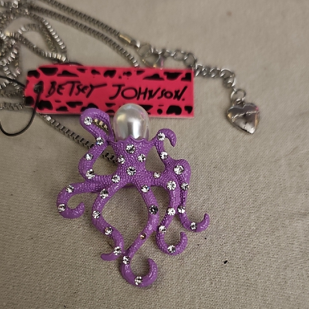 Betsey Johnson Lavender Octopus Pendant Necklace